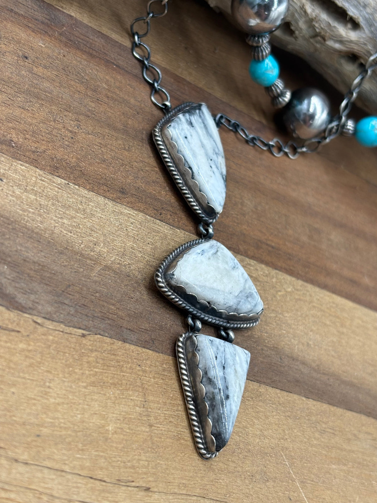 White Buffalo #108-23 Necklace by P Skeets, Navajo