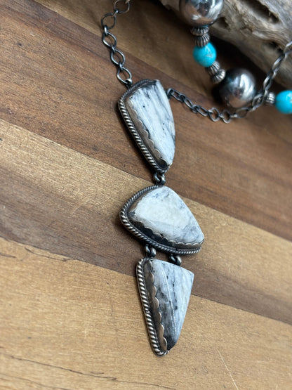 White Buffalo #108-23 Necklace by P Skeets, Navajo
