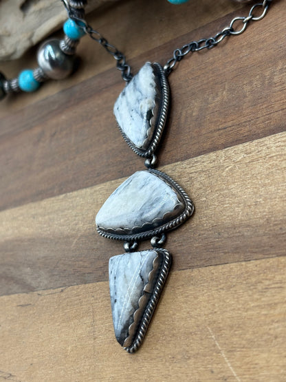 White Buffalo #108-23 Necklace by P Skeets, Navajo