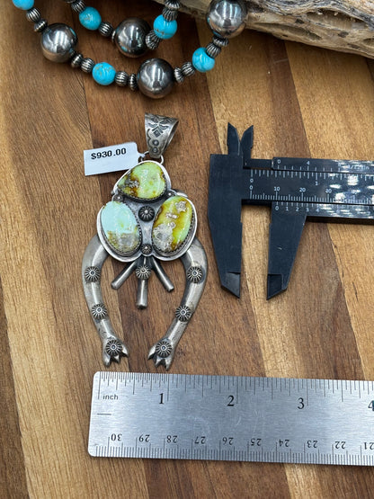 Palomino Cluster Naja Pendant by FL Begay, Navajo