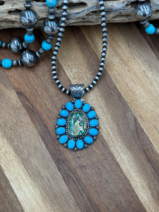 Sonoran Gold & Turquoise Cluster Pendant
