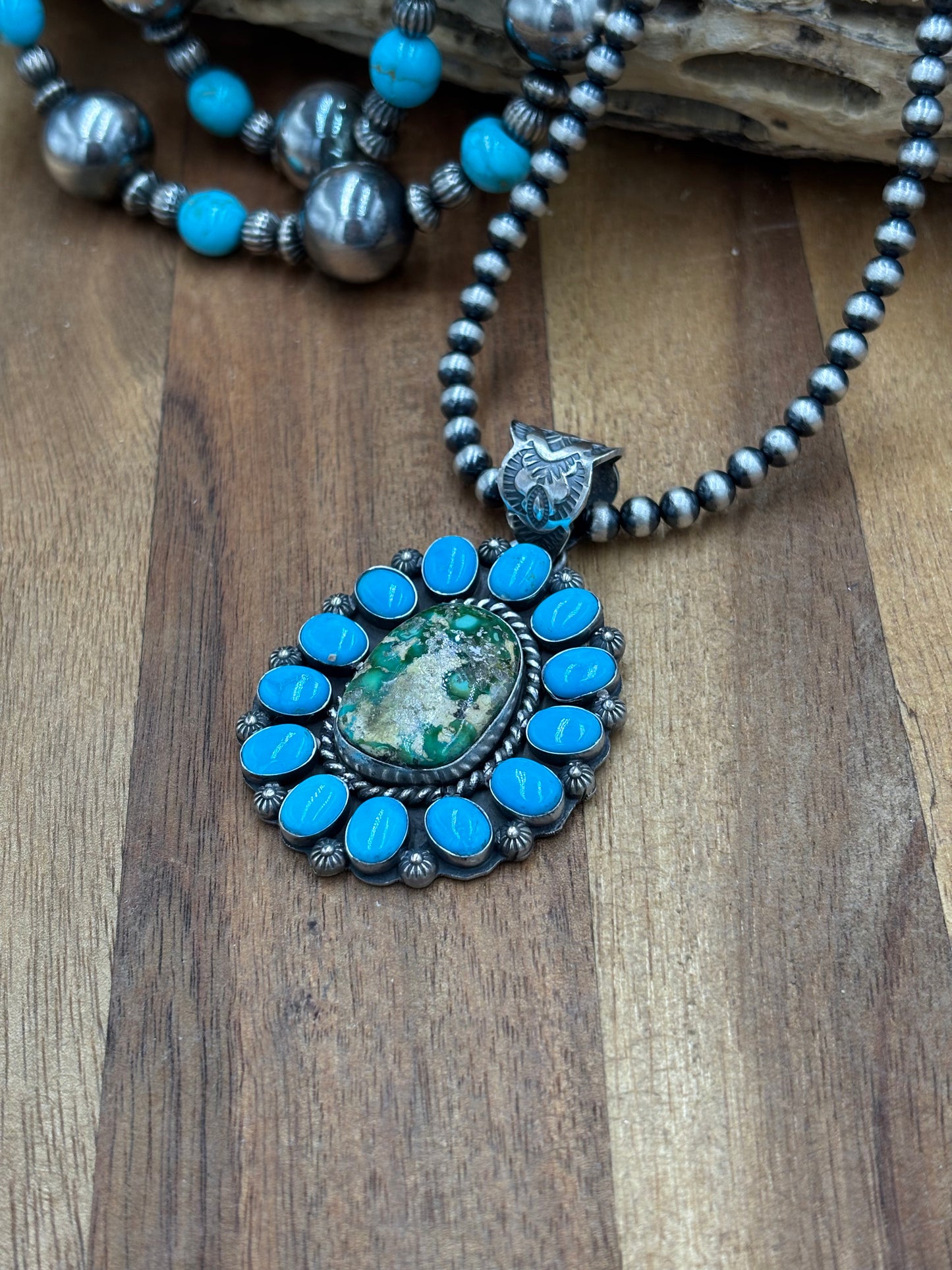 Sonoran Gold & Turquoise Cluster Pendant