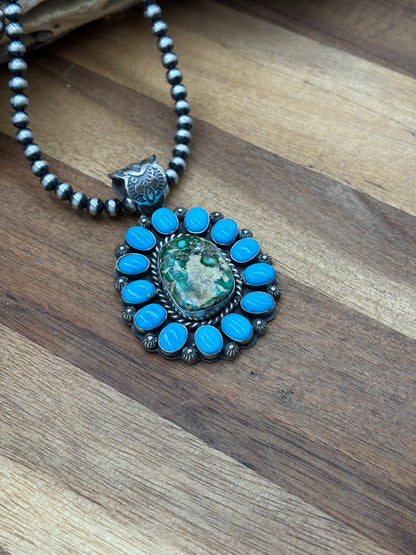 Sonoran Gold & Turquoise Cluster Pendant