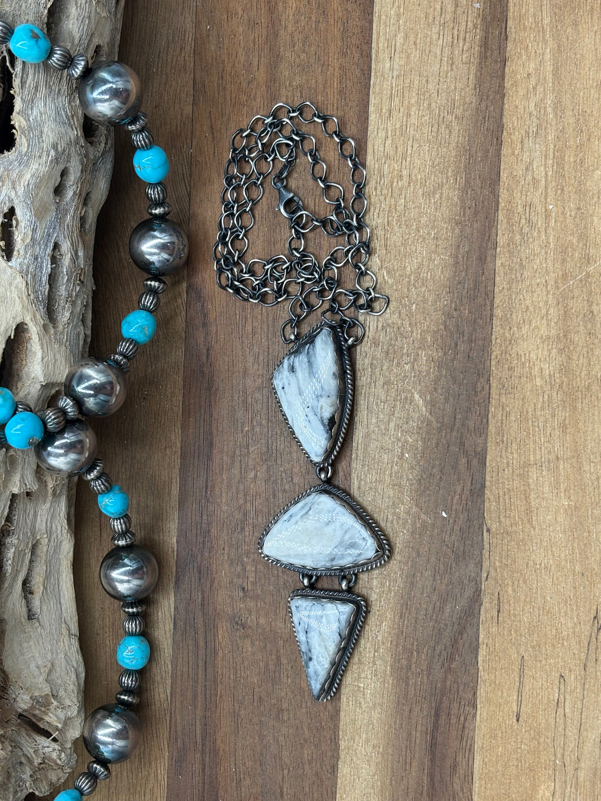 White Buffalo #108-23 Necklace by P Skeets, Navajo