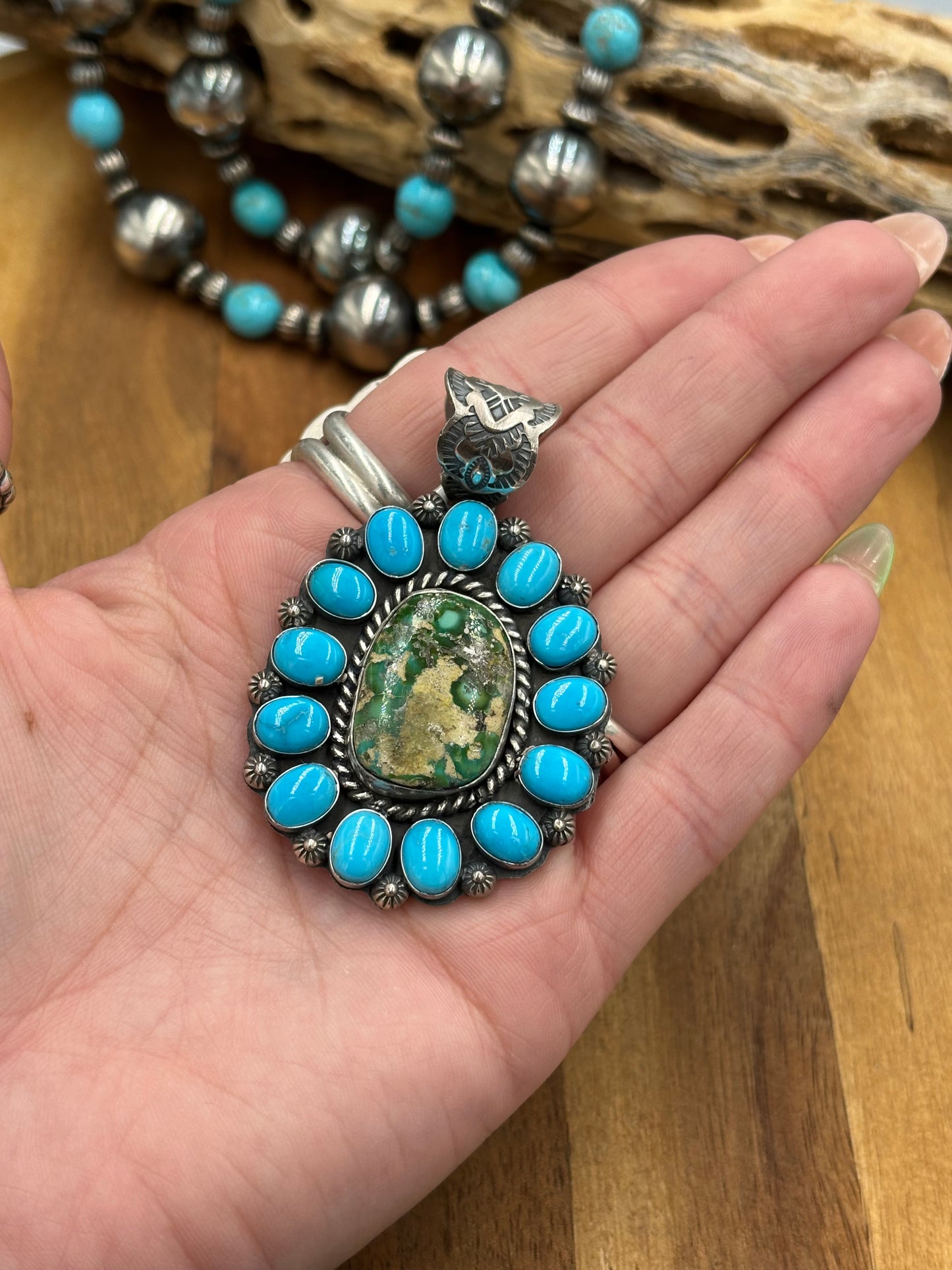 Sonoran Gold & Turquoise Cluster Pendant