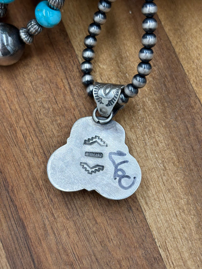 Palomino, White Buffalo, & Pink Conch Cluster Pendant