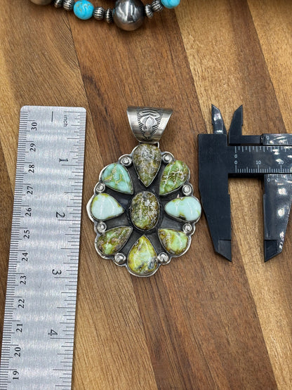 Palomino Cluster Pendant by Boyd Ashley, Navajo