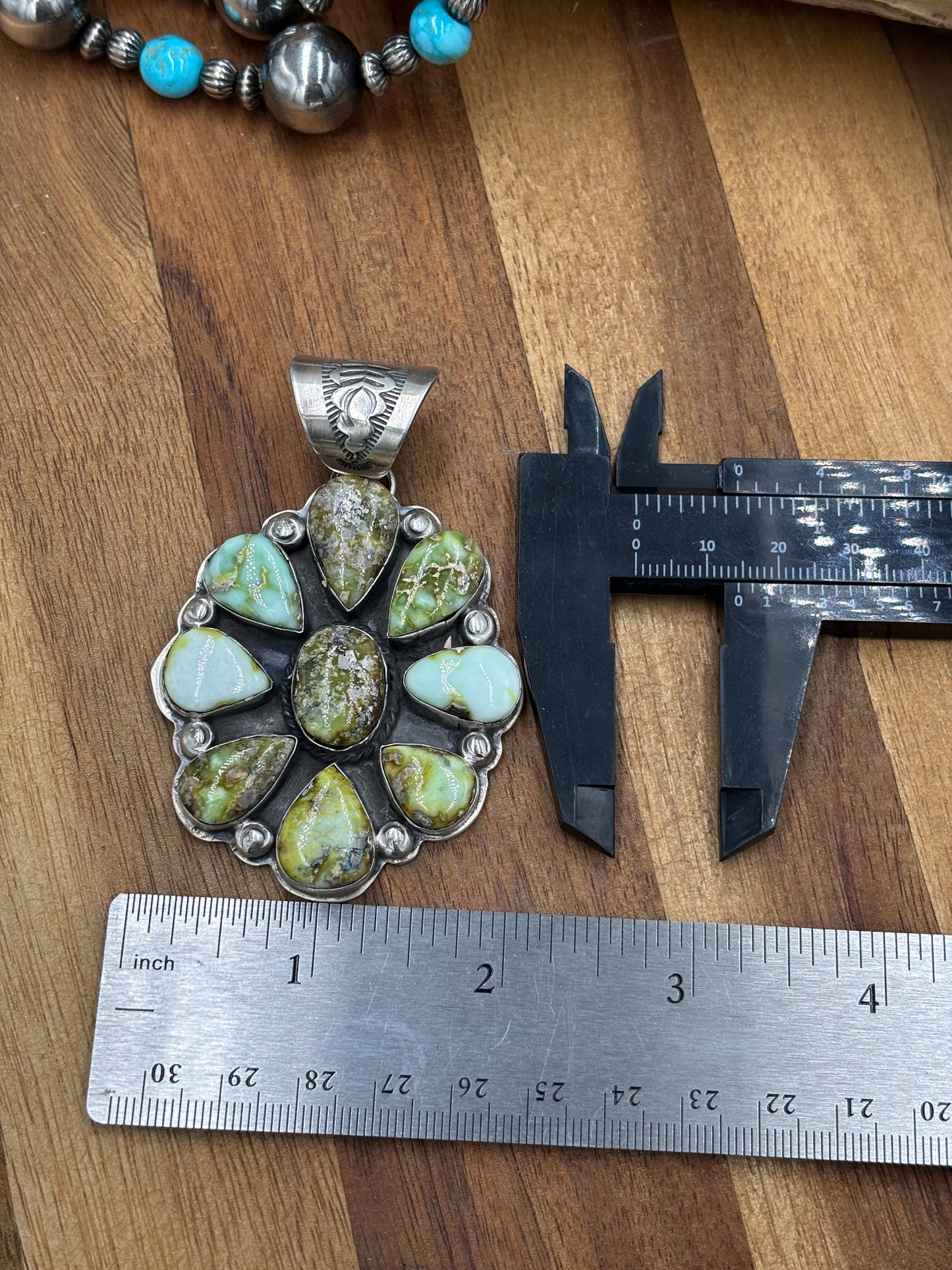 Palomino Cluster Pendant by Boyd Ashley, Navajo