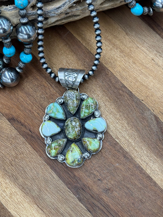 Palomino Cluster Pendant by Boyd Ashley, Navajo