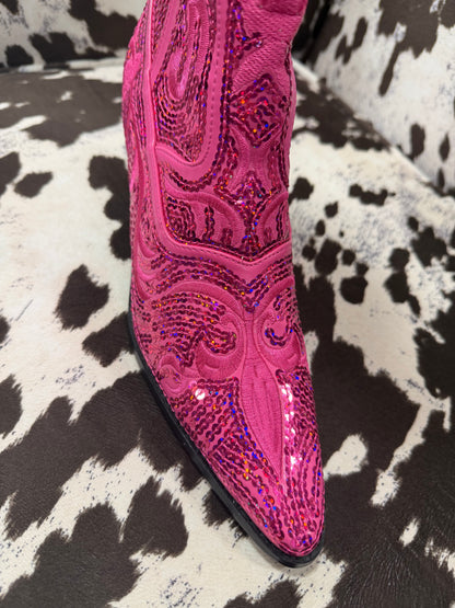 Bling Bling Baby Cowboy Boot- FUCHSIA