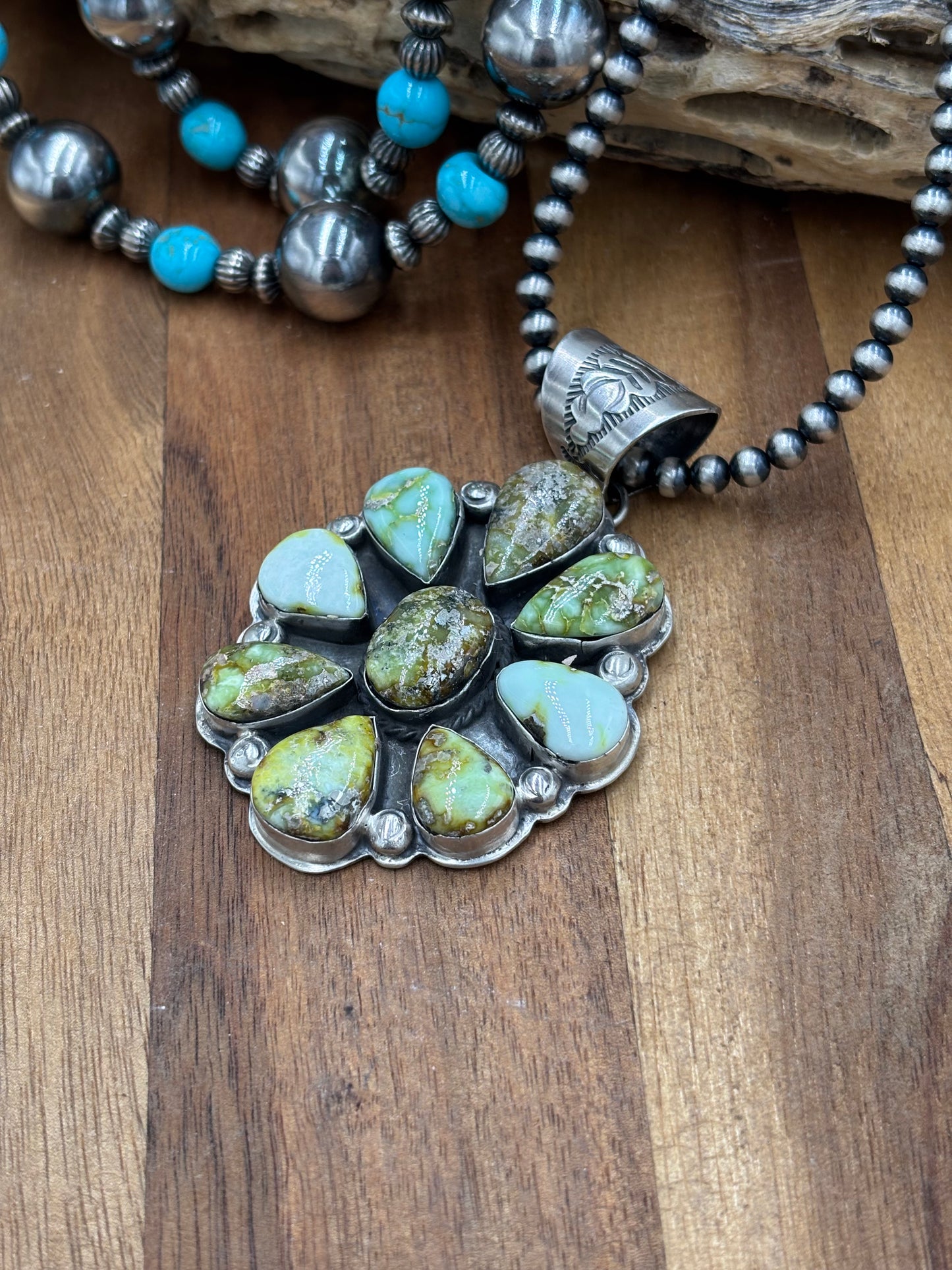 Palomino Cluster Pendant by Boyd Ashley, Navajo