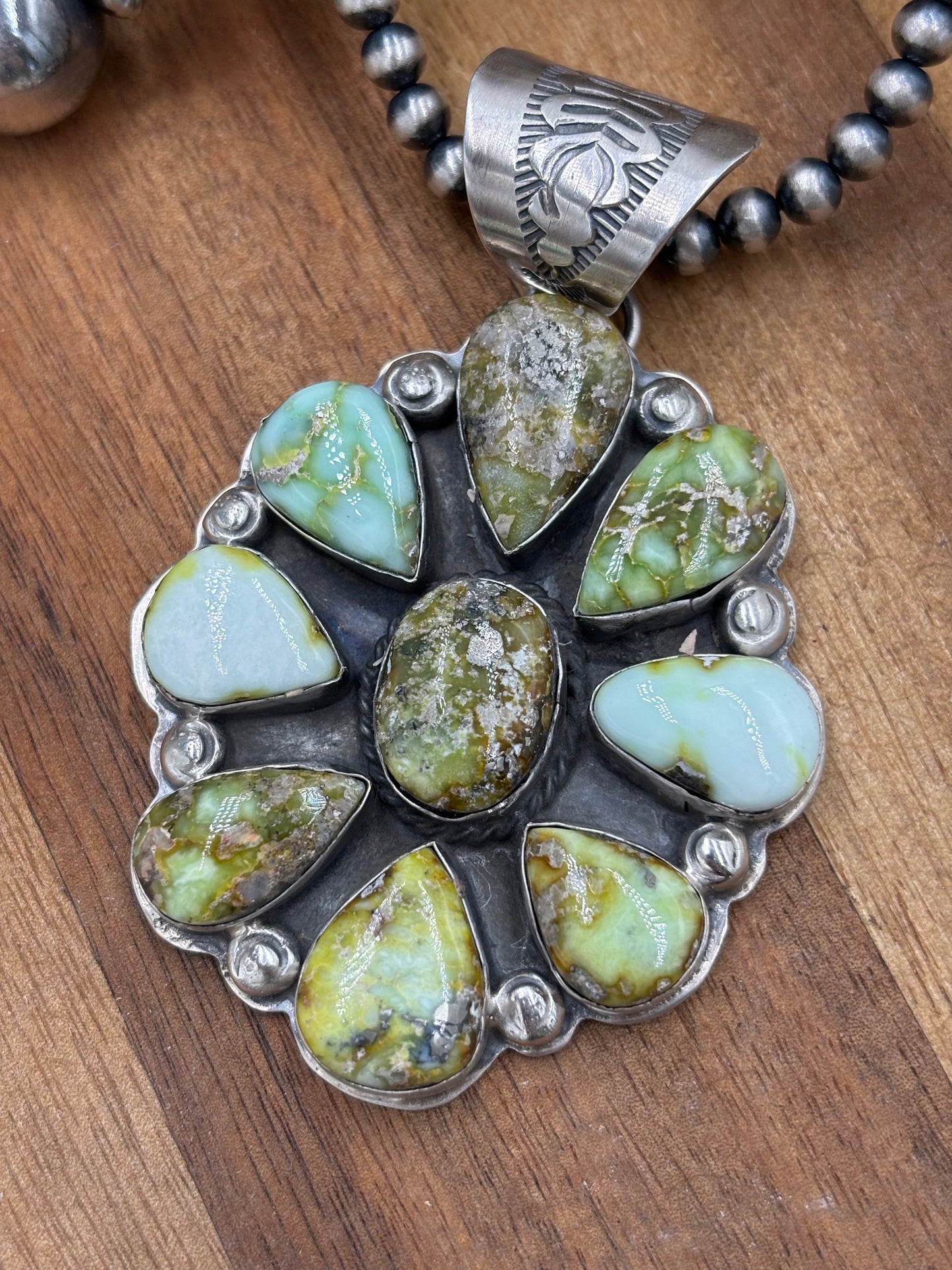 Palomino Cluster Pendant by Boyd Ashley, Navajo