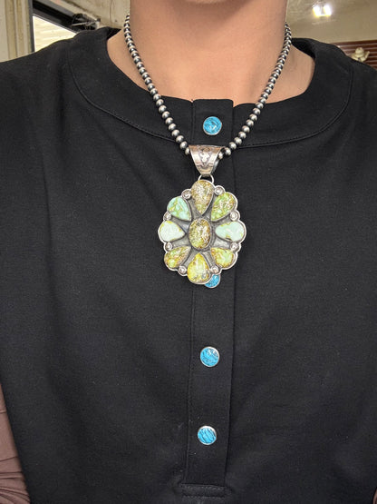 Palomino Cluster Pendant by Boyd Ashley, Navajo