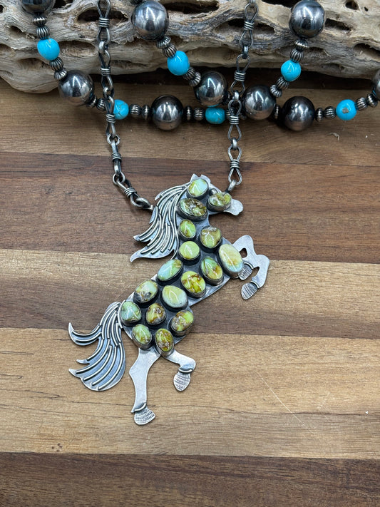 Palomino #1012-9 Horse Necklace by Gilbert Platero