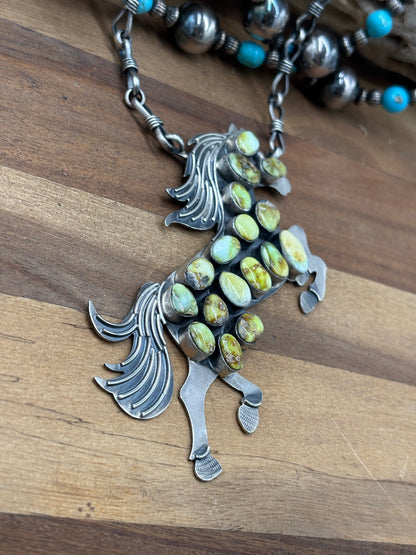 Palomino #1012-9 Horse Necklace by Gilbert Platero