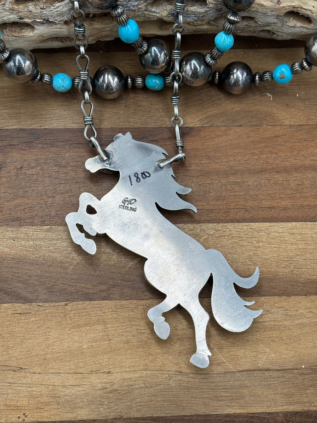 Palomino #1012-9 Horse Necklace by Gilbert Platero
