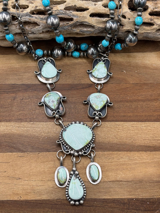 Palomino #1012-6 Statement Necklace by Delbert Secatero, Navajo