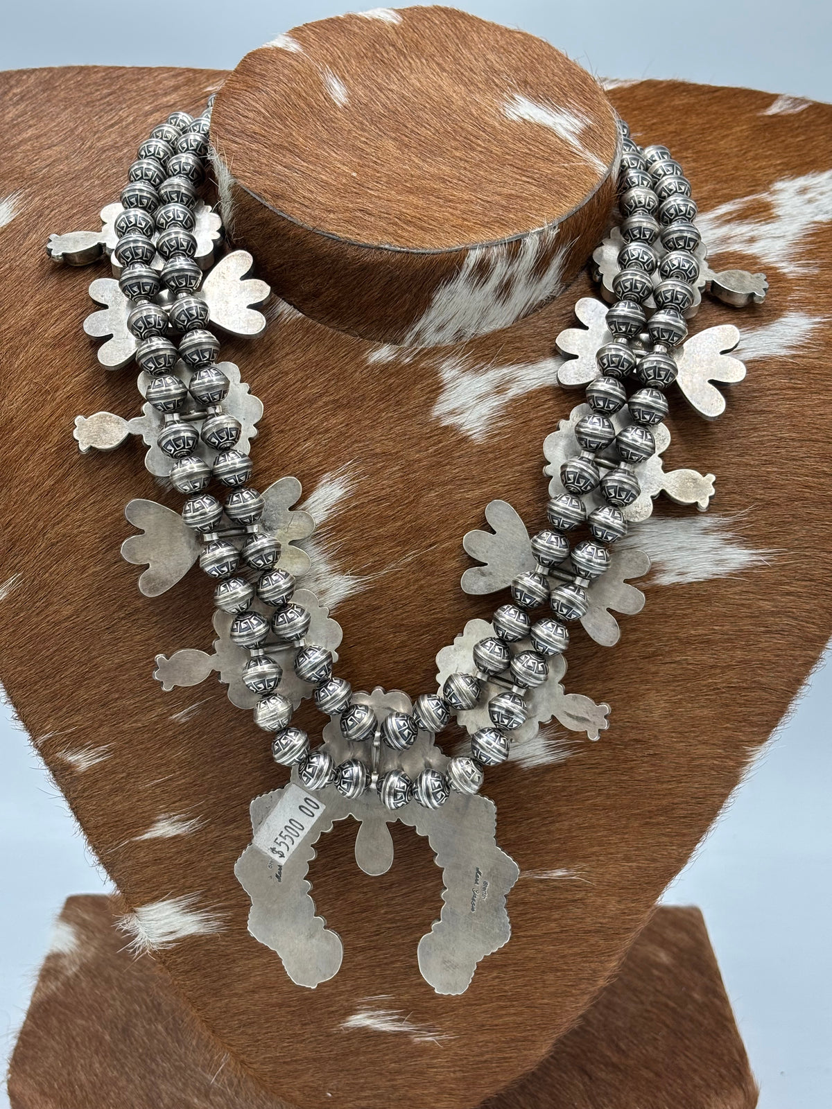 Palomino #1012-5 Squash Blossom Statement Necklace by Mark Yazzie, Navajo