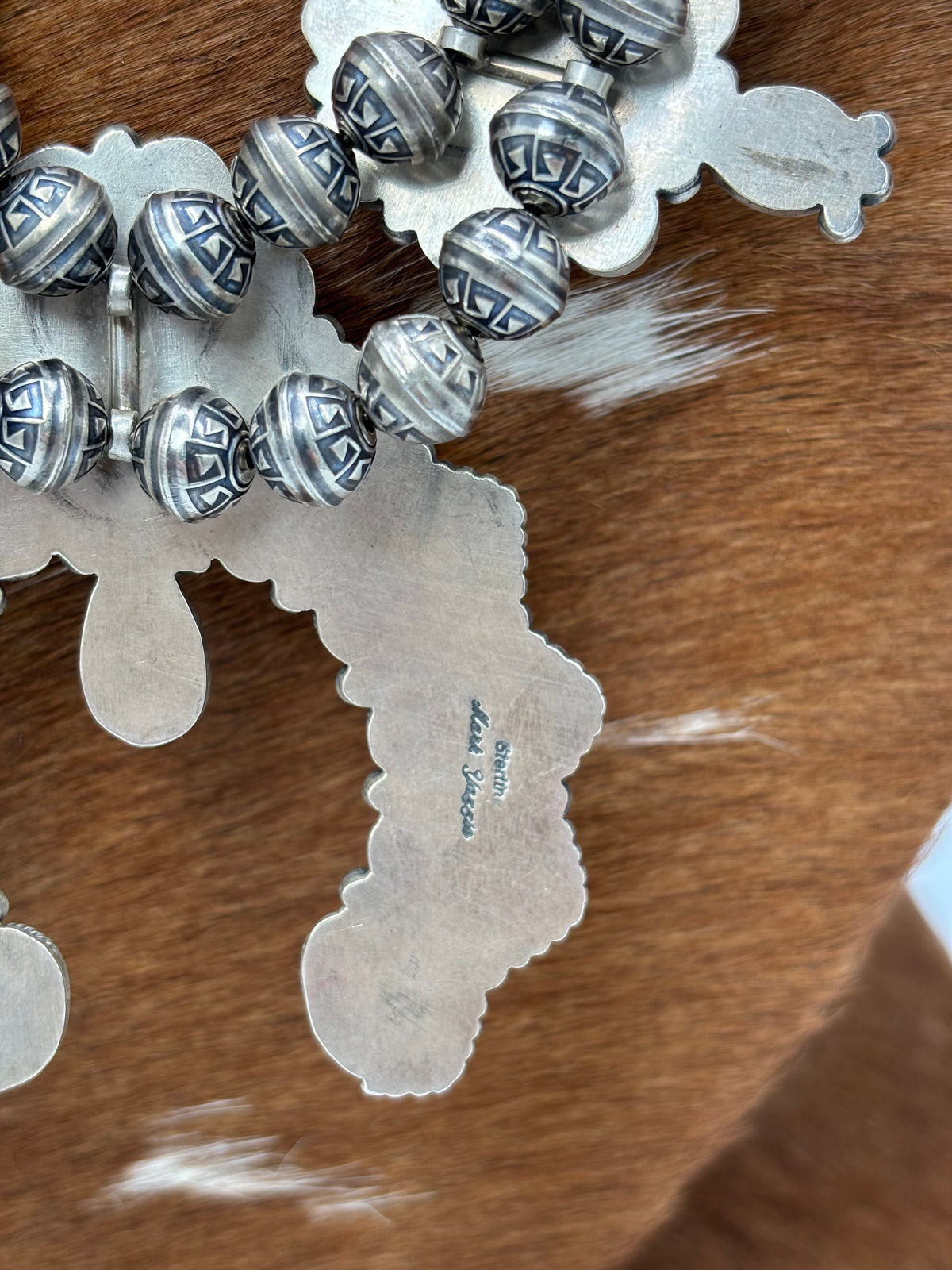 Palomino #1012-5 Squash Blossom Statement Necklace by Mark Yazzie, Navajo