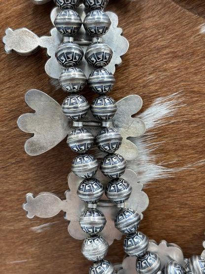 Palomino #1012-5 Squash Blossom Statement Necklace by Mark Yazzie, Navajo