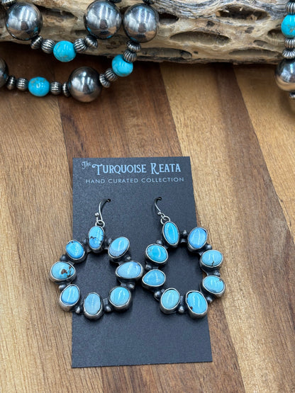 Golden Hills Circle Earrings #1 by Ella Peters, Navajo