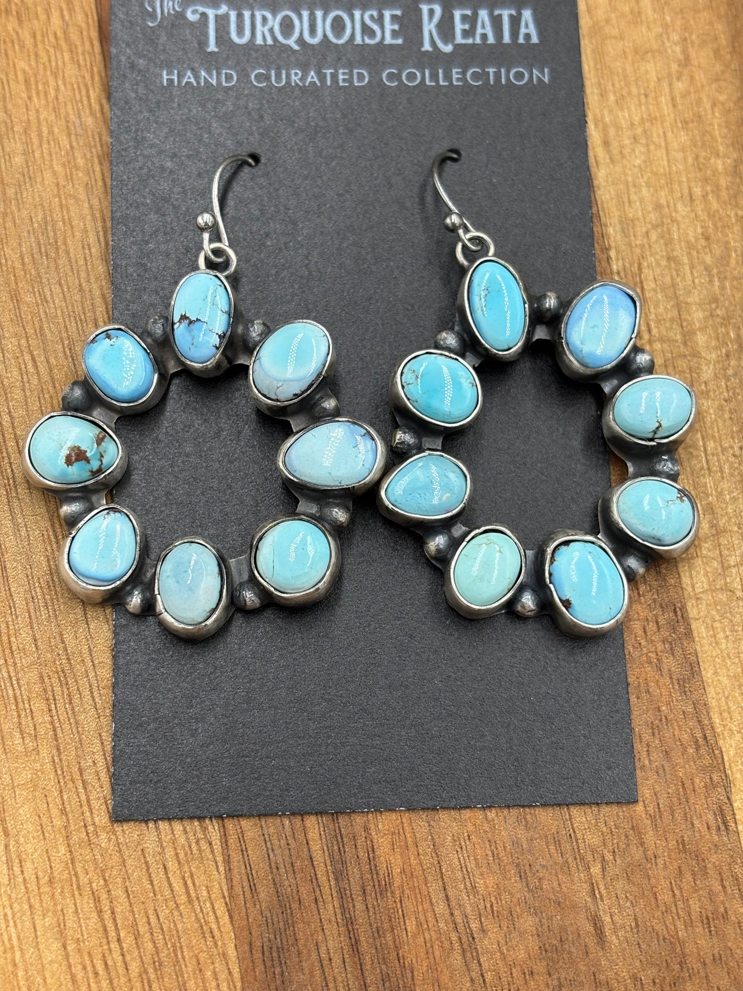 Golden Hills Circle Earrings #1 by Ella Peters, Navajo