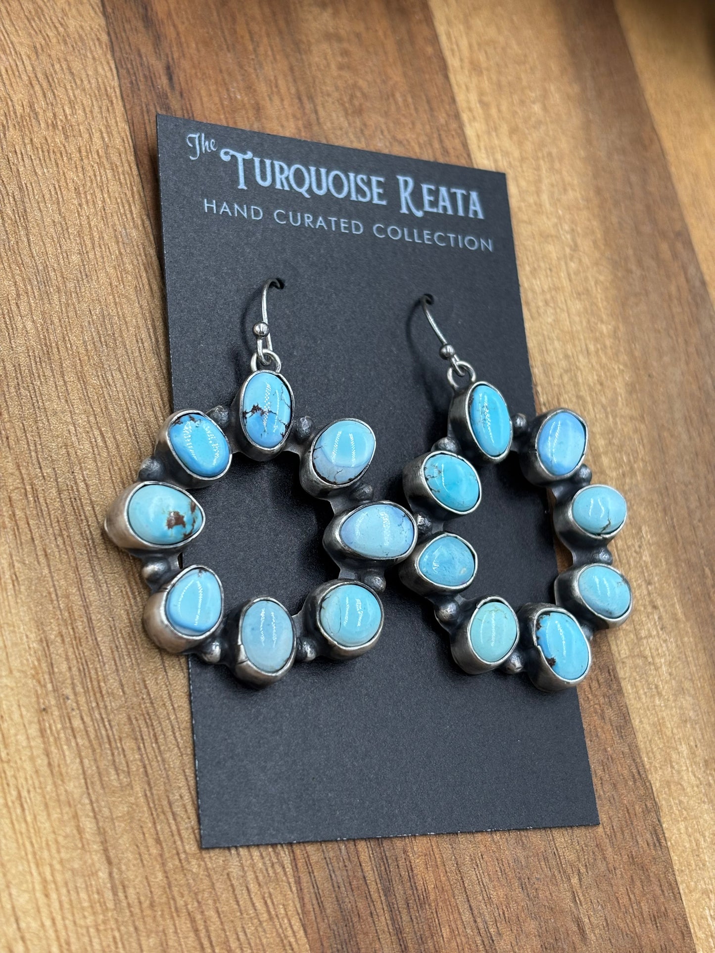 Golden Hills Circle Earrings #1 by Ella Peters, Navajo