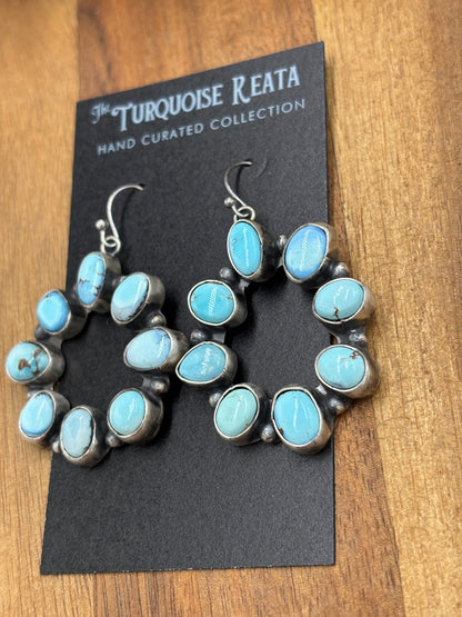Golden Hills Circle Earrings #1 by Ella Peters, Navajo