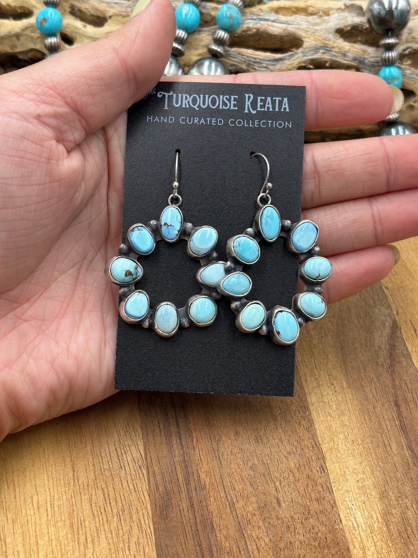Golden Hills Circle Earrings #1 by Ella Peters, Navajo