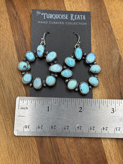 Golden Hills Circle Earrings #1 by Ella Peters, Navajo