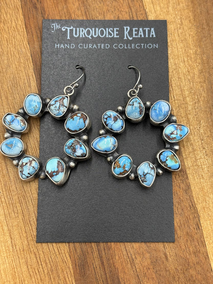 Golden Hills Circle Earrings #2 by Ella Peters, Navajo