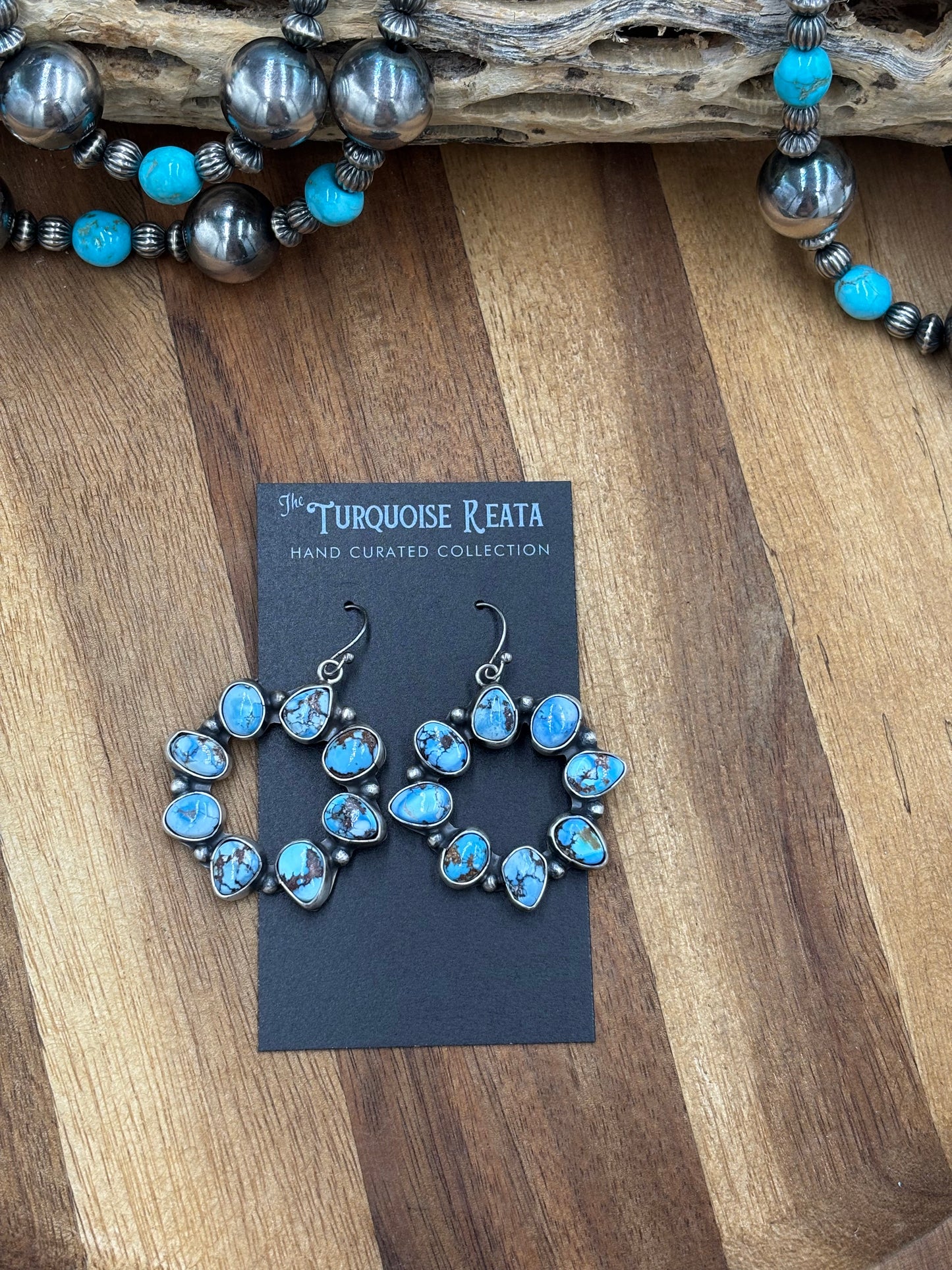 Golden Hills Circle Earrings #2 by Ella Peters, Navajo