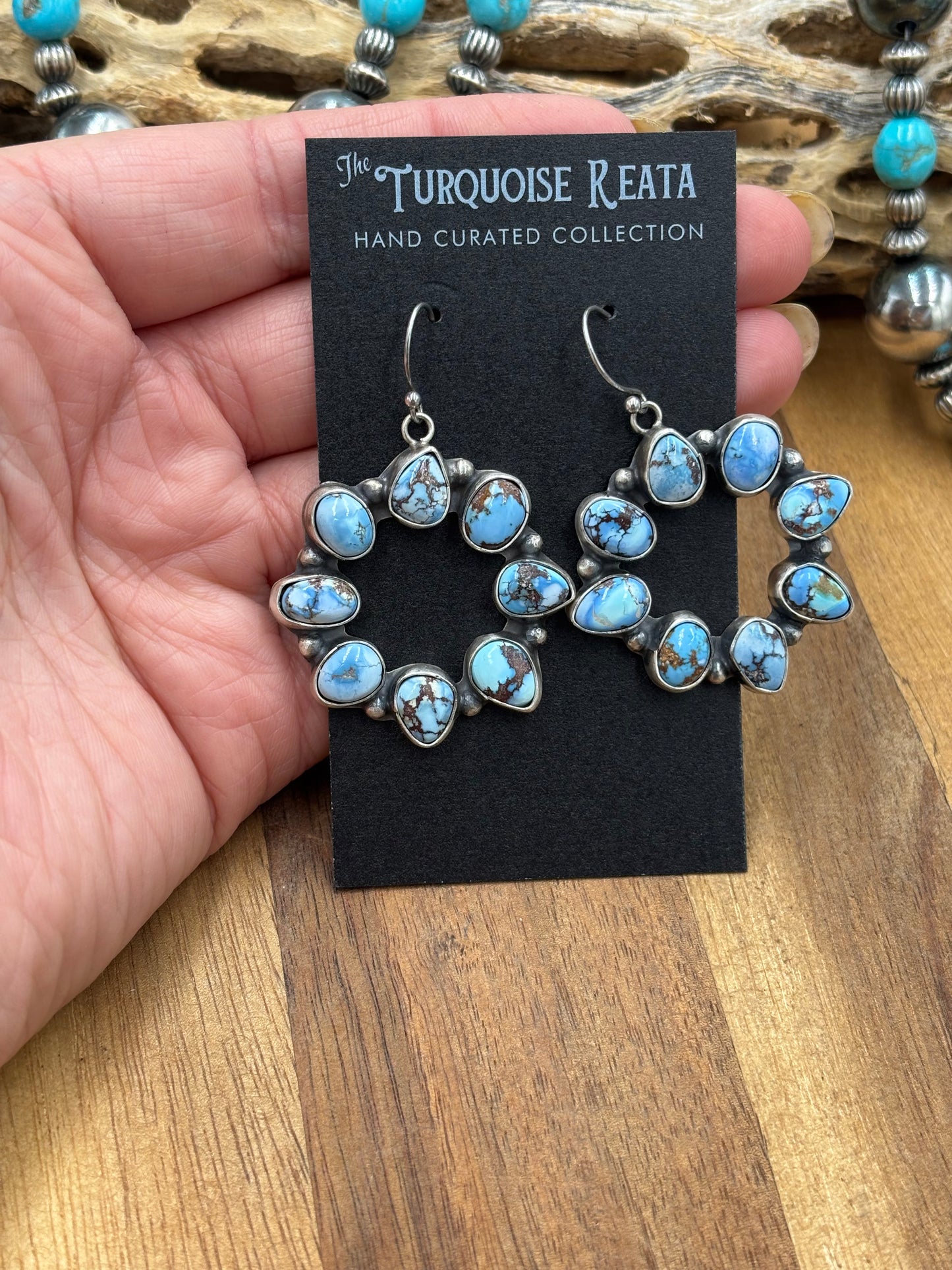 Golden Hills Circle Earrings #2 by Ella Peters, Navajo