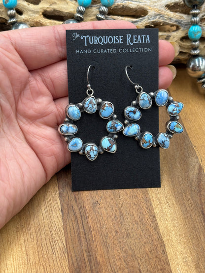 Golden Hills Circle Earrings #2 by Ella Peters, Navajo