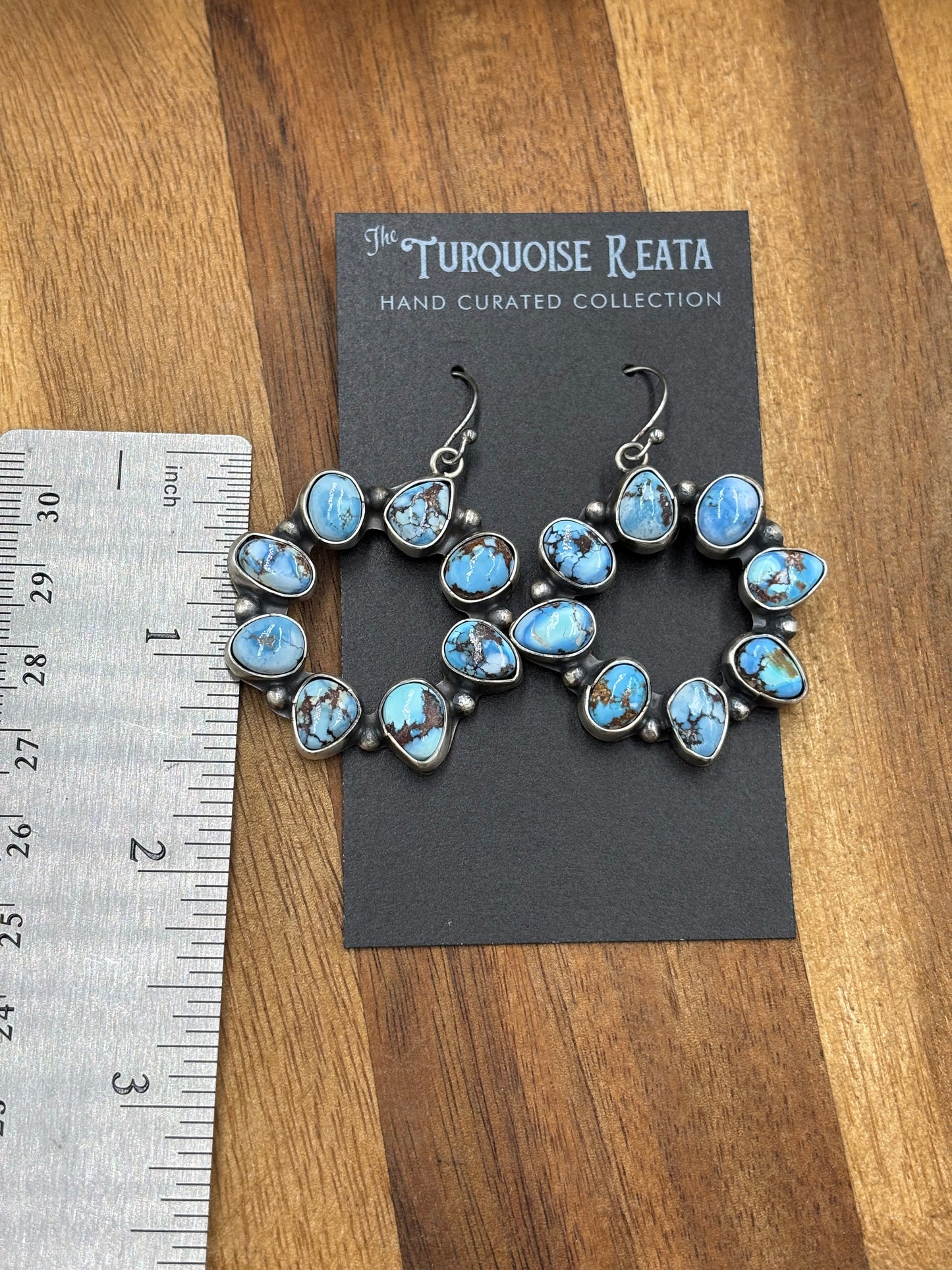 Golden Hills Circle Earrings #2 by Ella Peters, Navajo