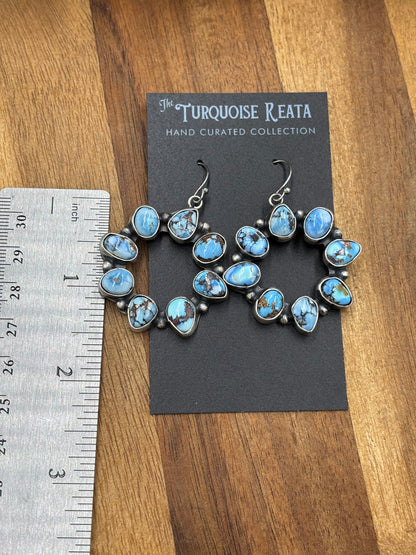Golden Hills Circle Earrings #2 by Ella Peters, Navajo