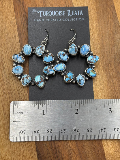 Golden Hills Circle Earrings #2 by Ella Peters, Navajo