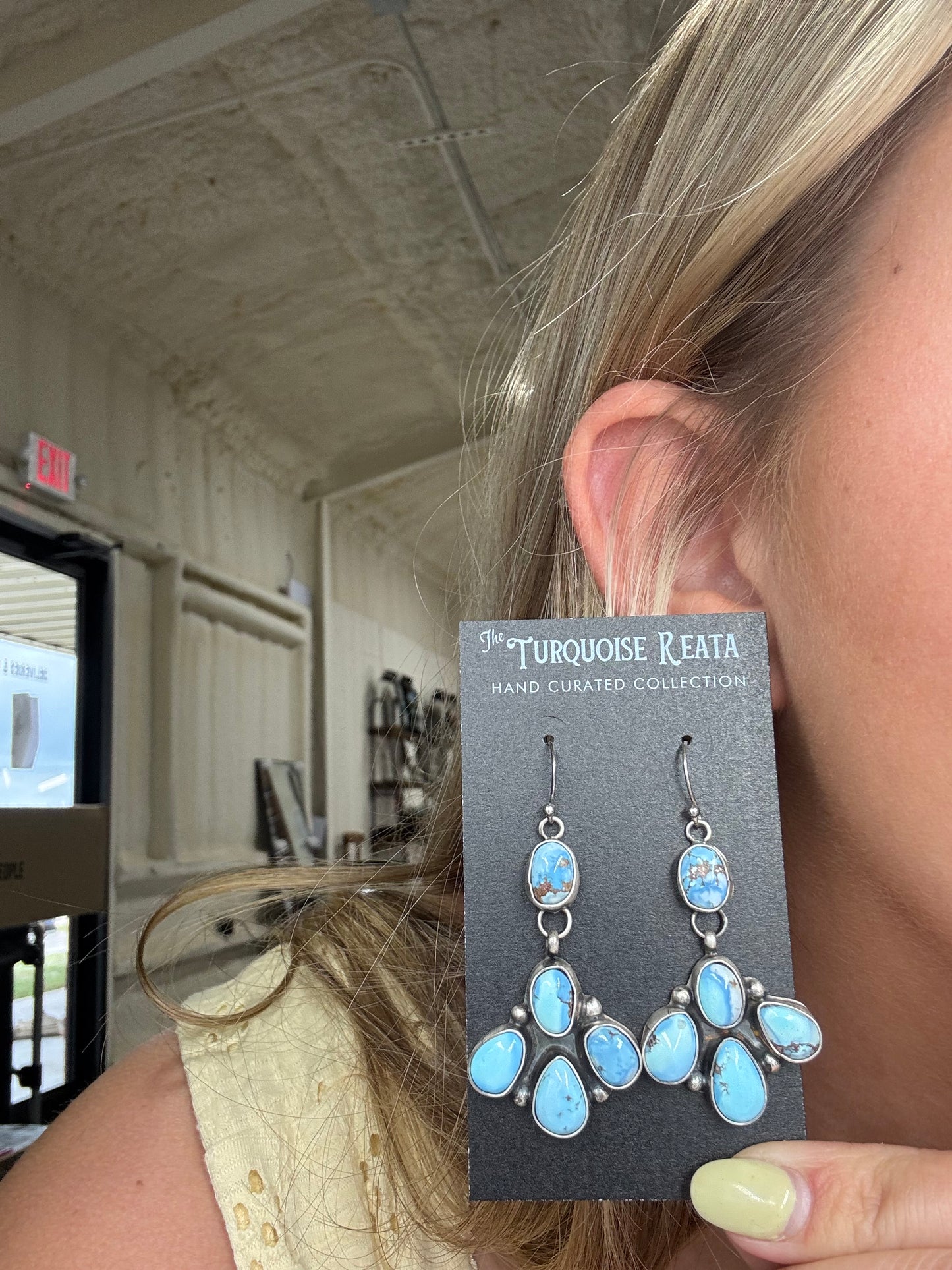 Golden Hills Earrings #5 by Ella Peters, Navajo