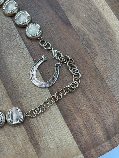 Horseshoe Medallion #1012-2 Necklace Gold