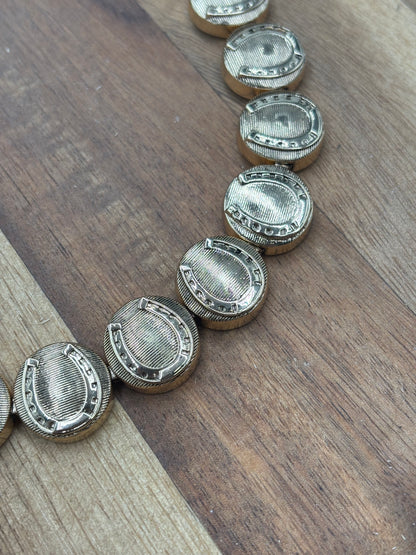 Horseshoe Medallion #1012-2 Necklace Gold