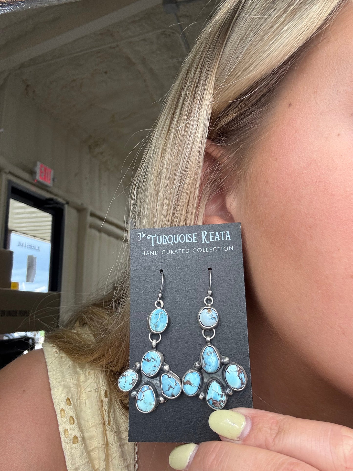 Golden Hills Earrings #6 by Ella Peters, Navajo