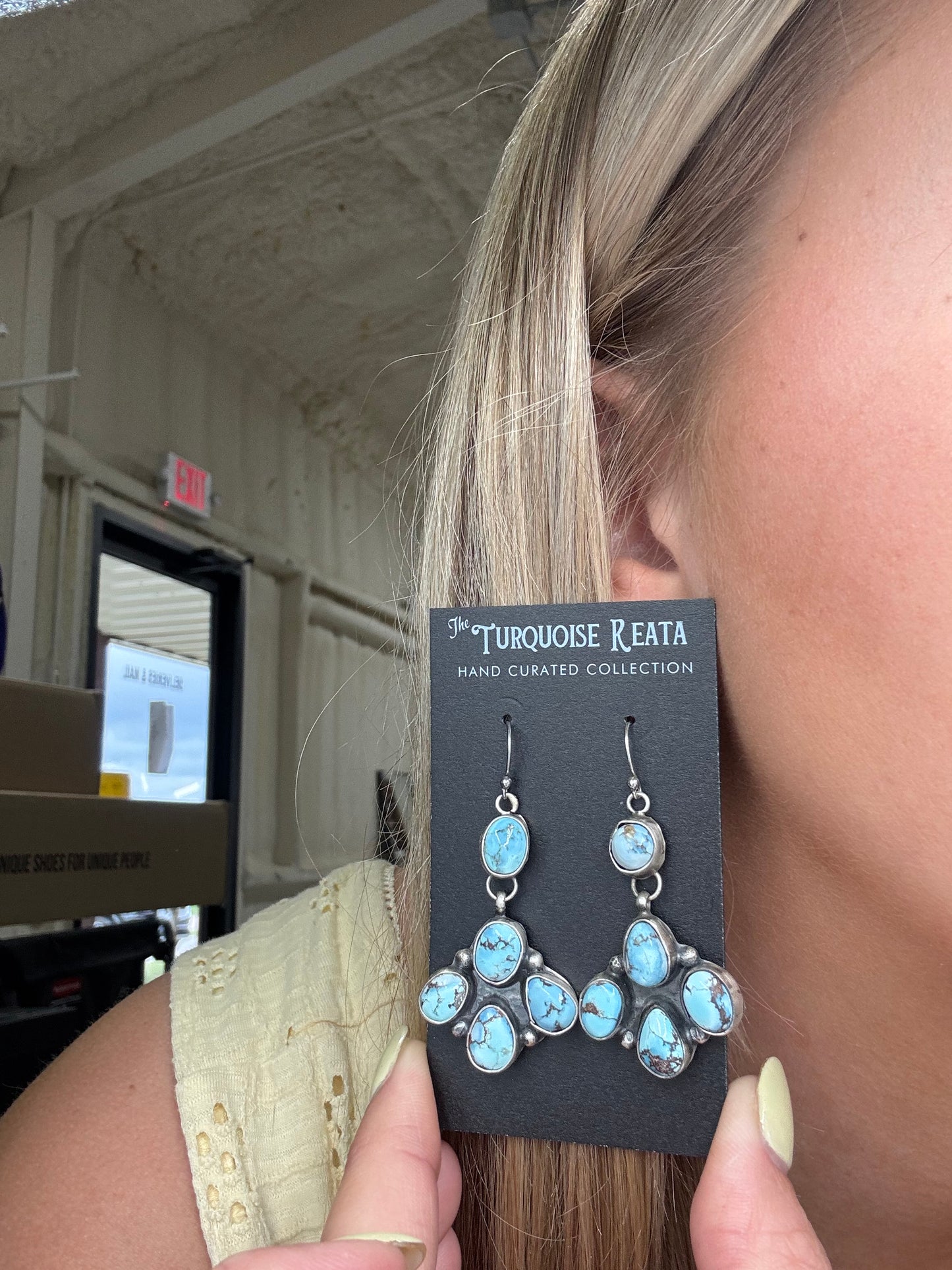 Golden Hills Earrings #6 by Ella Peters, Navajo