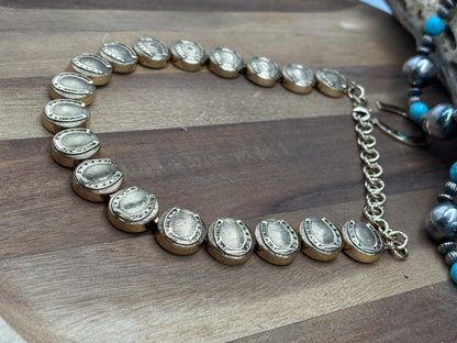 Horseshoe Medallion #1012-2 Necklace Gold