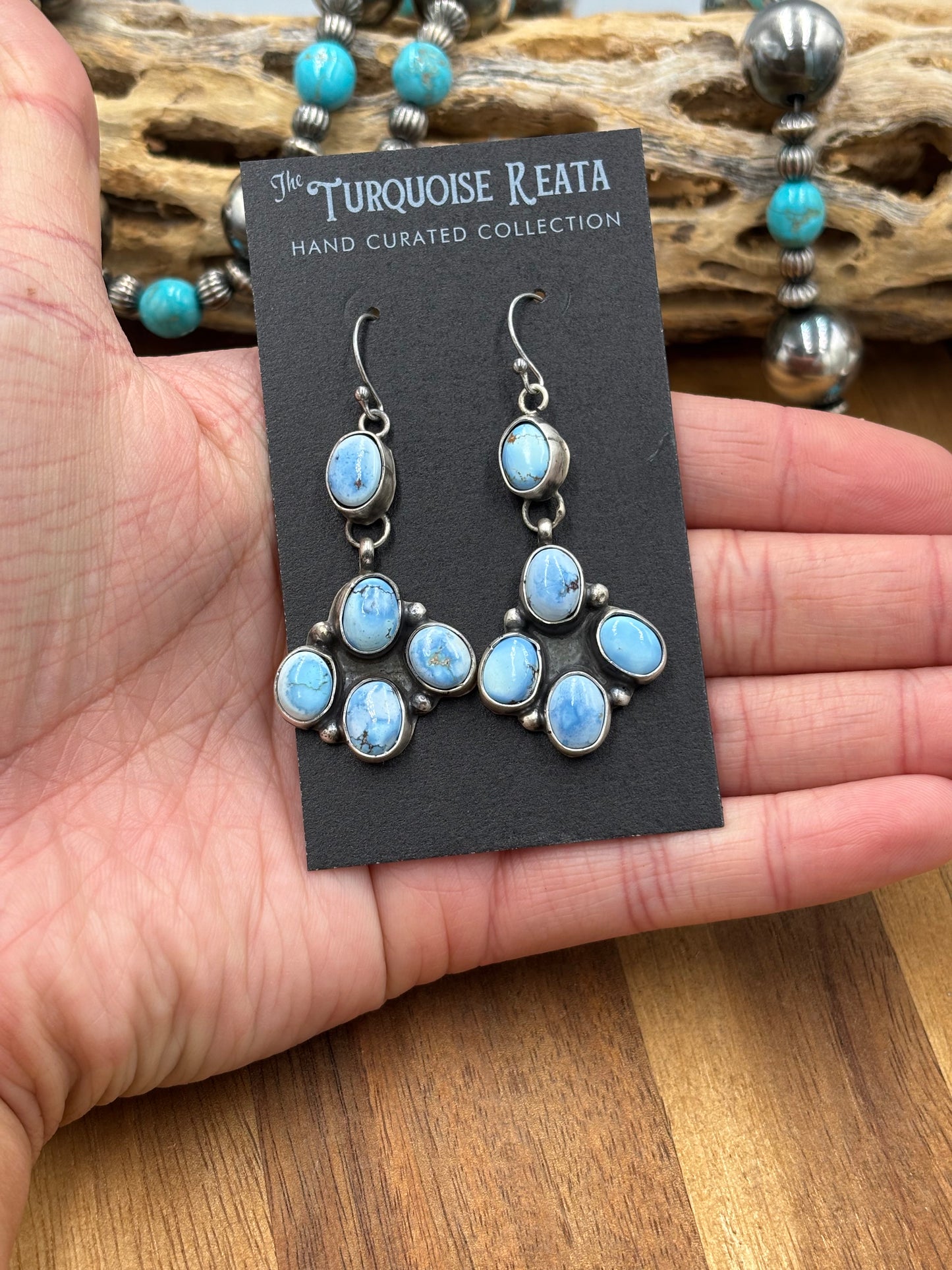 Golden Hills Earrings #8 by Ella Peters, Navajo