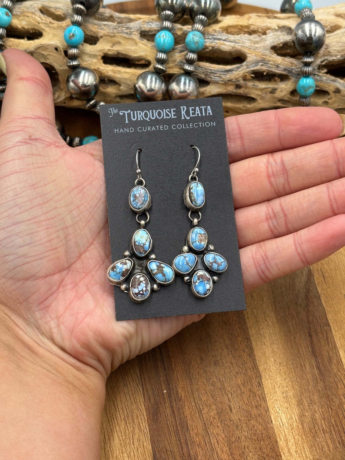 Golden Hills Earrings #7 by Ella Peters, Navajo