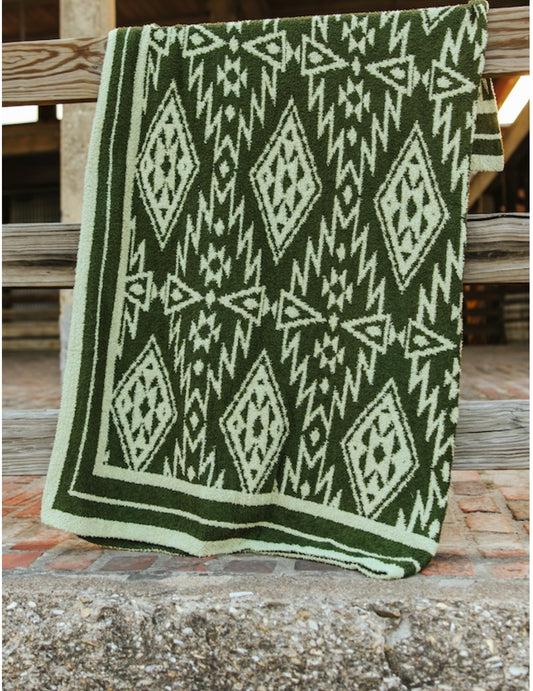 Olive Aztec Blanket