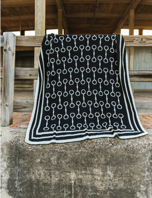 Black & Ivory Snaffle Bit Blanket