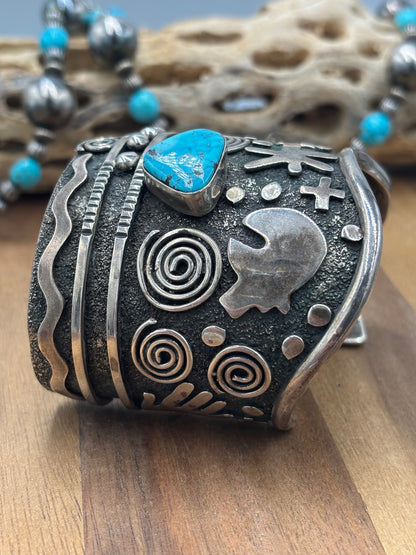 Turquoise #1022-33 Cuff by Alex Sanchez, Navajo