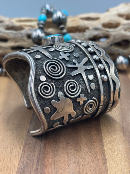 Turquoise #1022-33 Cuff by Alex Sanchez, Navajo