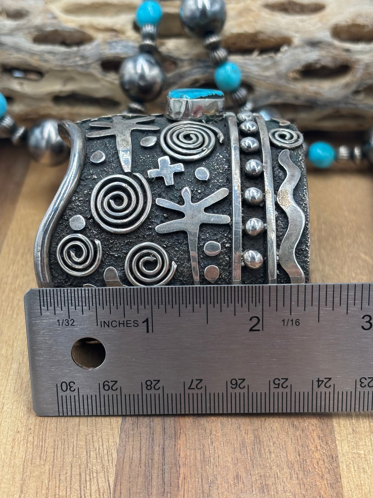 Turquoise #1022-33 Cuff by Alex Sanchez, Navajo